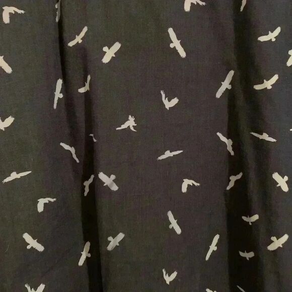 American Eagle Mens Short Sleeve Button Up Navy with White Eagles - Picture 3 of 4